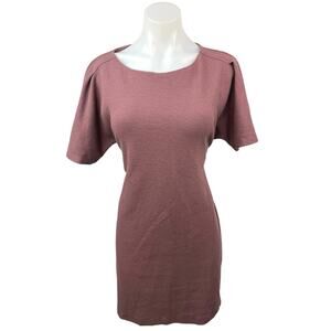 NEW Express Mauve Pink Crepe Tie Back Short Sleeve Sheath Mini Dress Size S